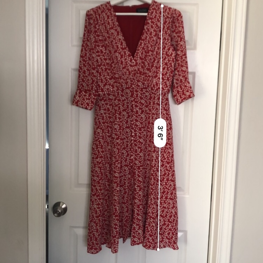 Silk Saloni red polka dot dress. Excellent condition
